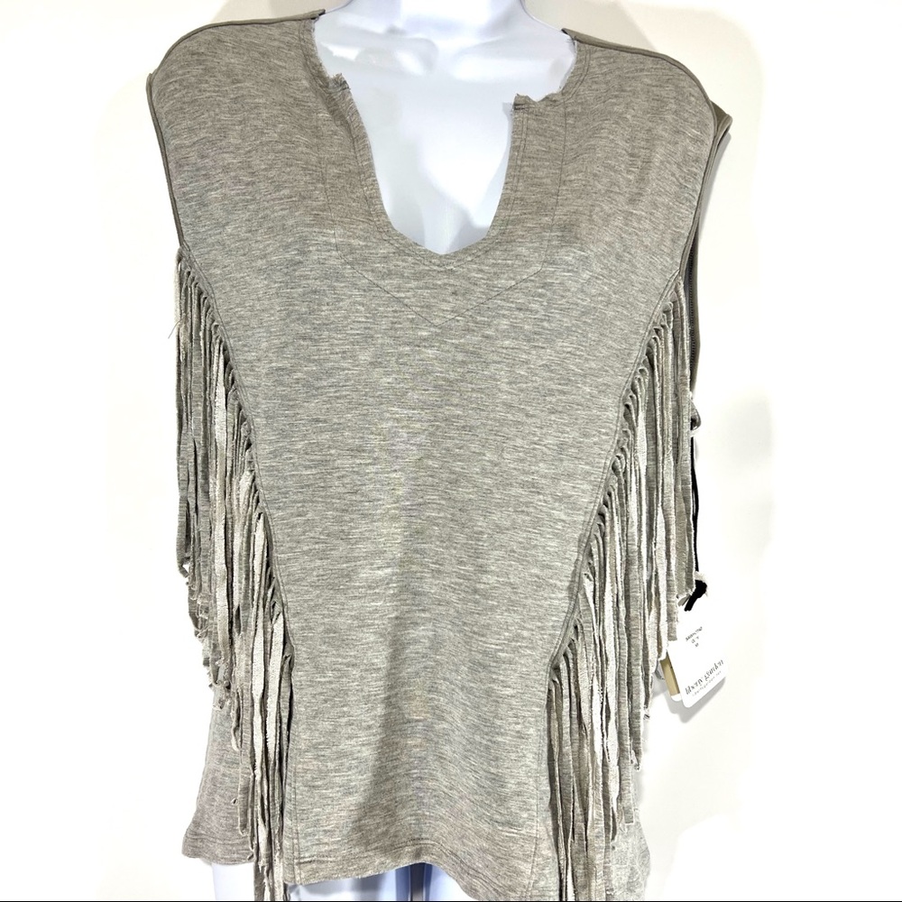 NEW Liberty Garden Grey Side Suede String Sleeveless Top